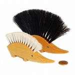 Cute hedgehog table-sweeper made of beechwood and horsehair. Made in Germany from same brush maker as the Redecker brand one. Nessentials Sarasota.